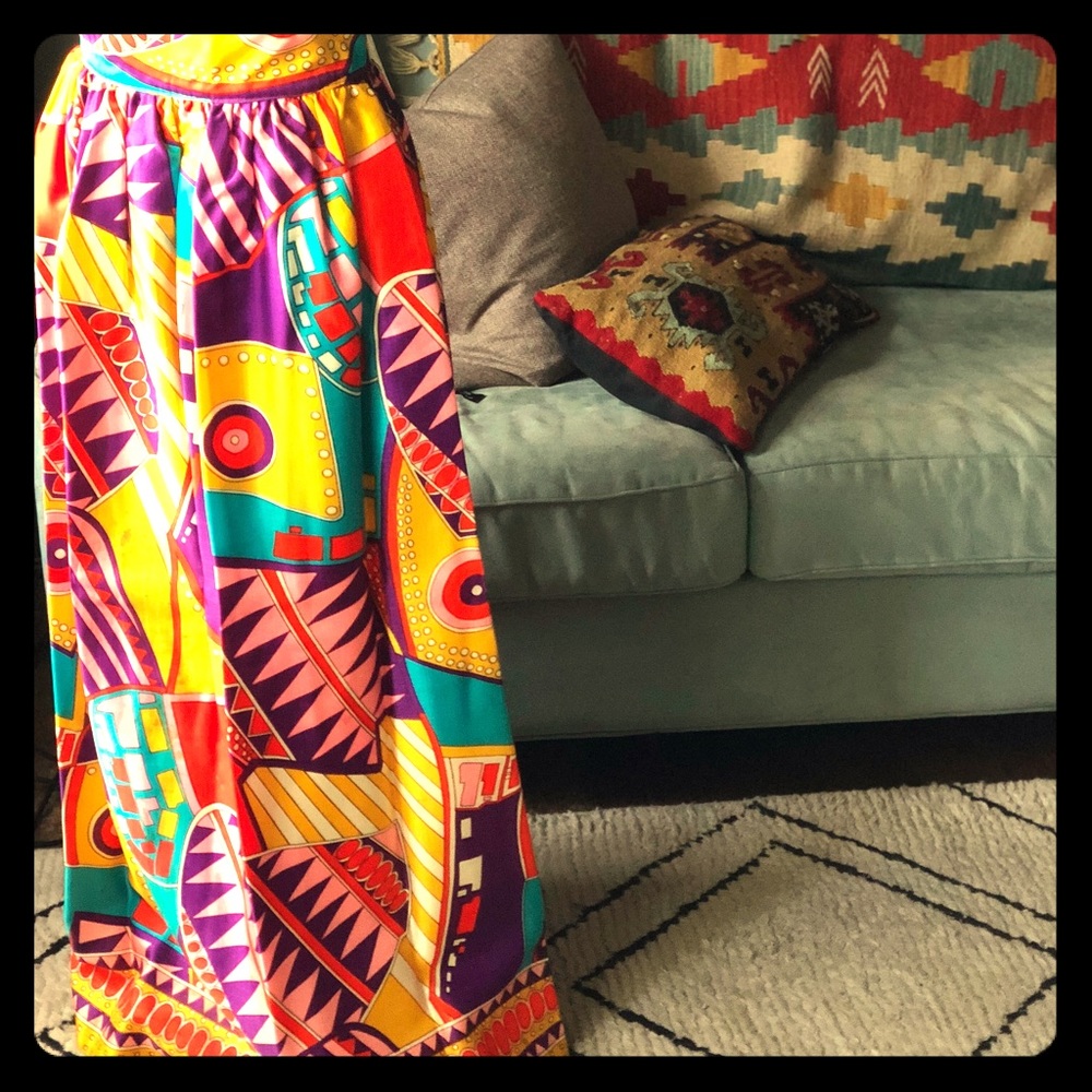 VINTAGE Floor-length Silk Skirt